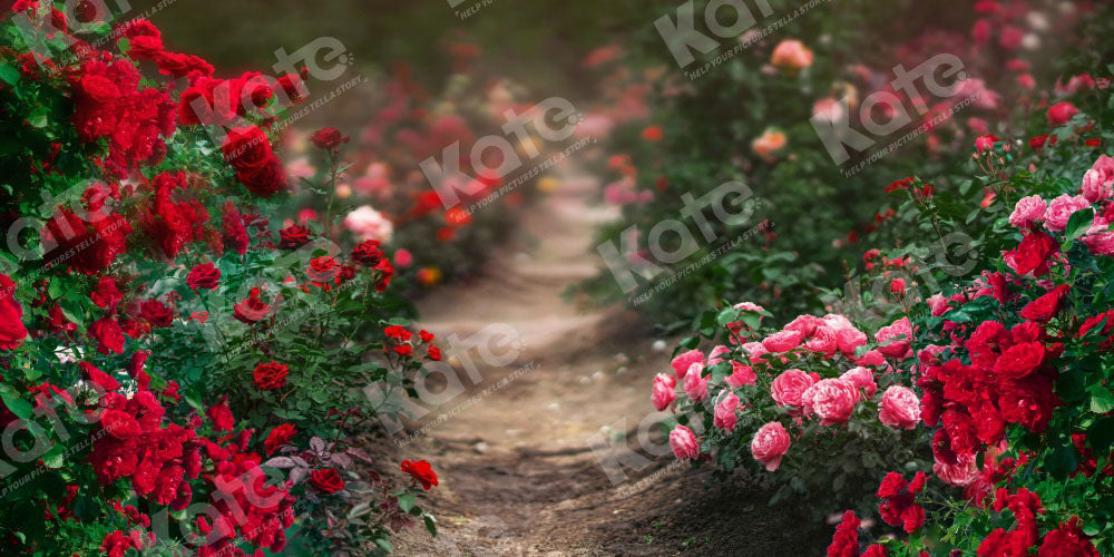 Kate Valentinstag Hintergrund Blumen Garten Straße von Chain Photography - Kate Backdrop.de