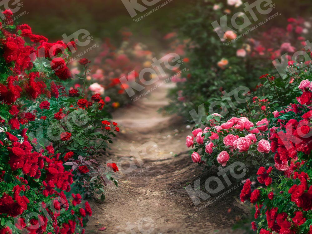 Kate Valentinstag Hintergrund Blumen Garten Straße von Chain Photography - Kate Backdrop.de