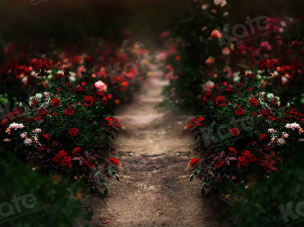 Kate Valentinstag Rose Garten Straße Hintergrund für Fotografie - Kate Backdrop.de