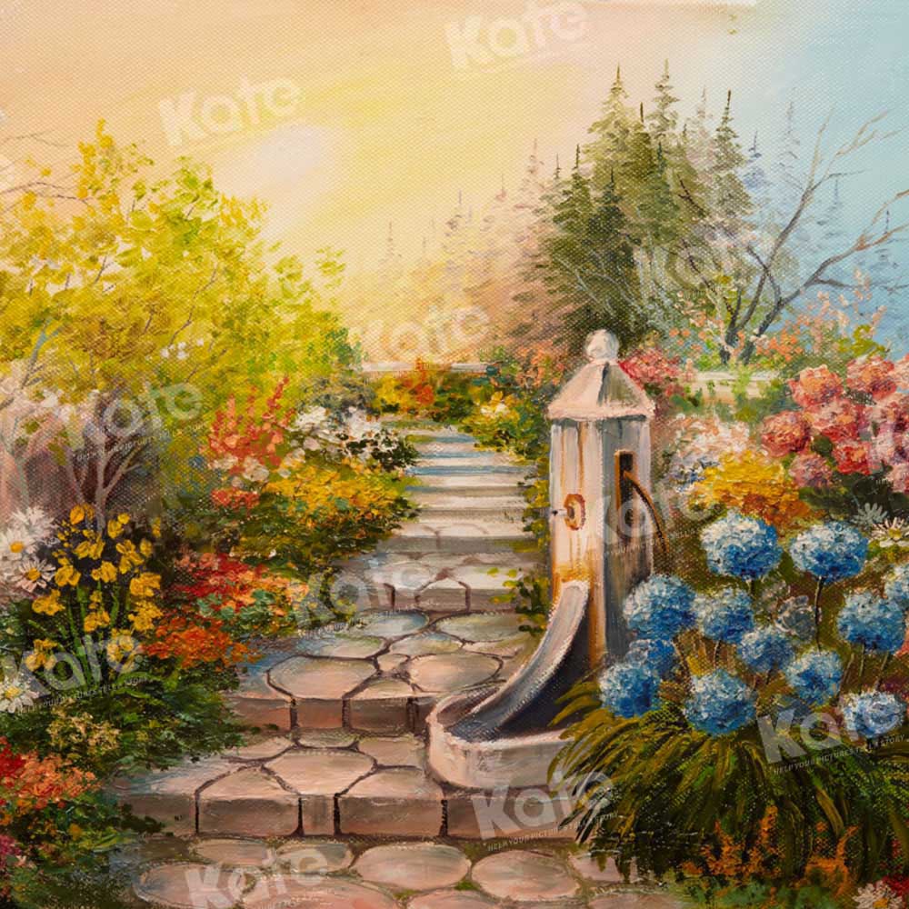 Kate Vintage Blumen Garten Landschaft Hintergrund von Chain Photography