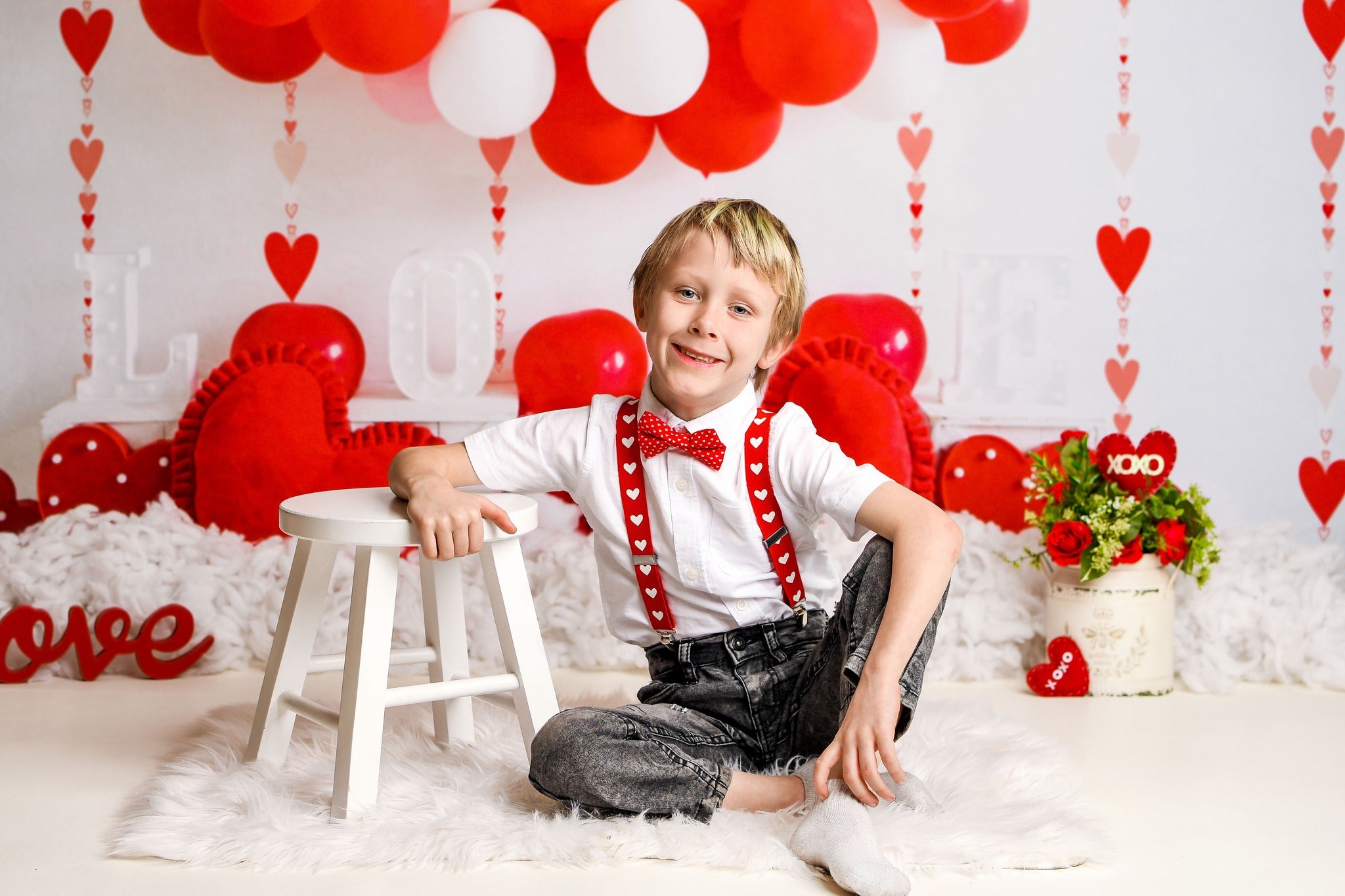 Kate Valentinstag Hintergrund Ballons Liebe Herz von Uta Mueller Photography - Kate Backdrop.de