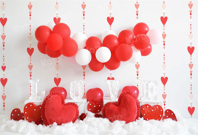 Kate Valentinstag Hintergrund Ballons Liebe Herz von Uta Mueller Photography - Kate Backdrop.de