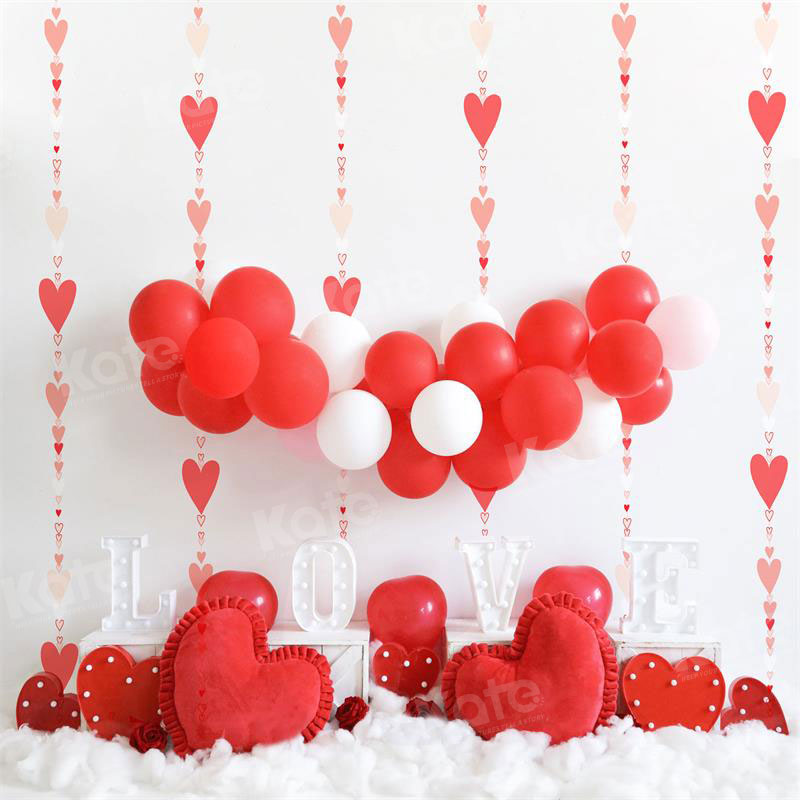 Kate Valentinstag Hintergrund Ballons Liebe Herz von Uta Mueller Photography - Kate Backdrop.de