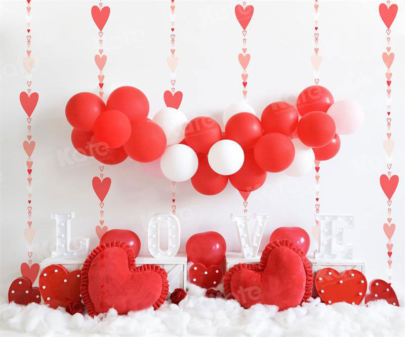 Kate Valentinstag Hintergrund Ballons Liebe Herz von Uta Mueller Photography - Kate Backdrop.de