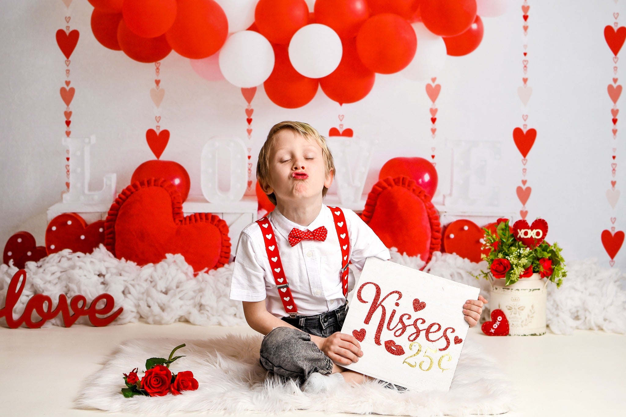 Kate Valentinstag Hintergrund Ballons Liebe Herz von Uta Mueller Photography - Kate Backdrop.de