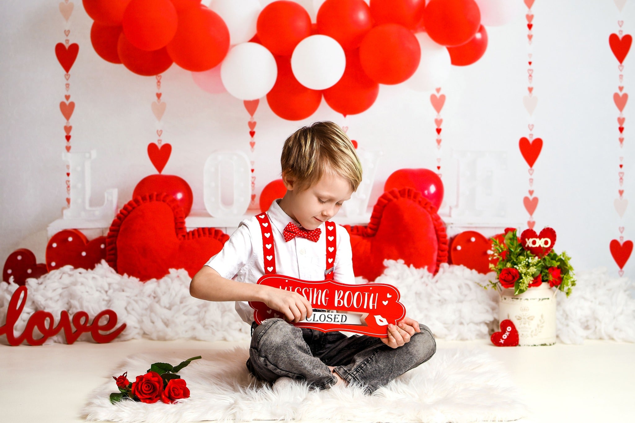 Kate Valentinstag Hintergrund Ballons Liebe Herz von Uta Mueller Photography - Kate Backdrop.de