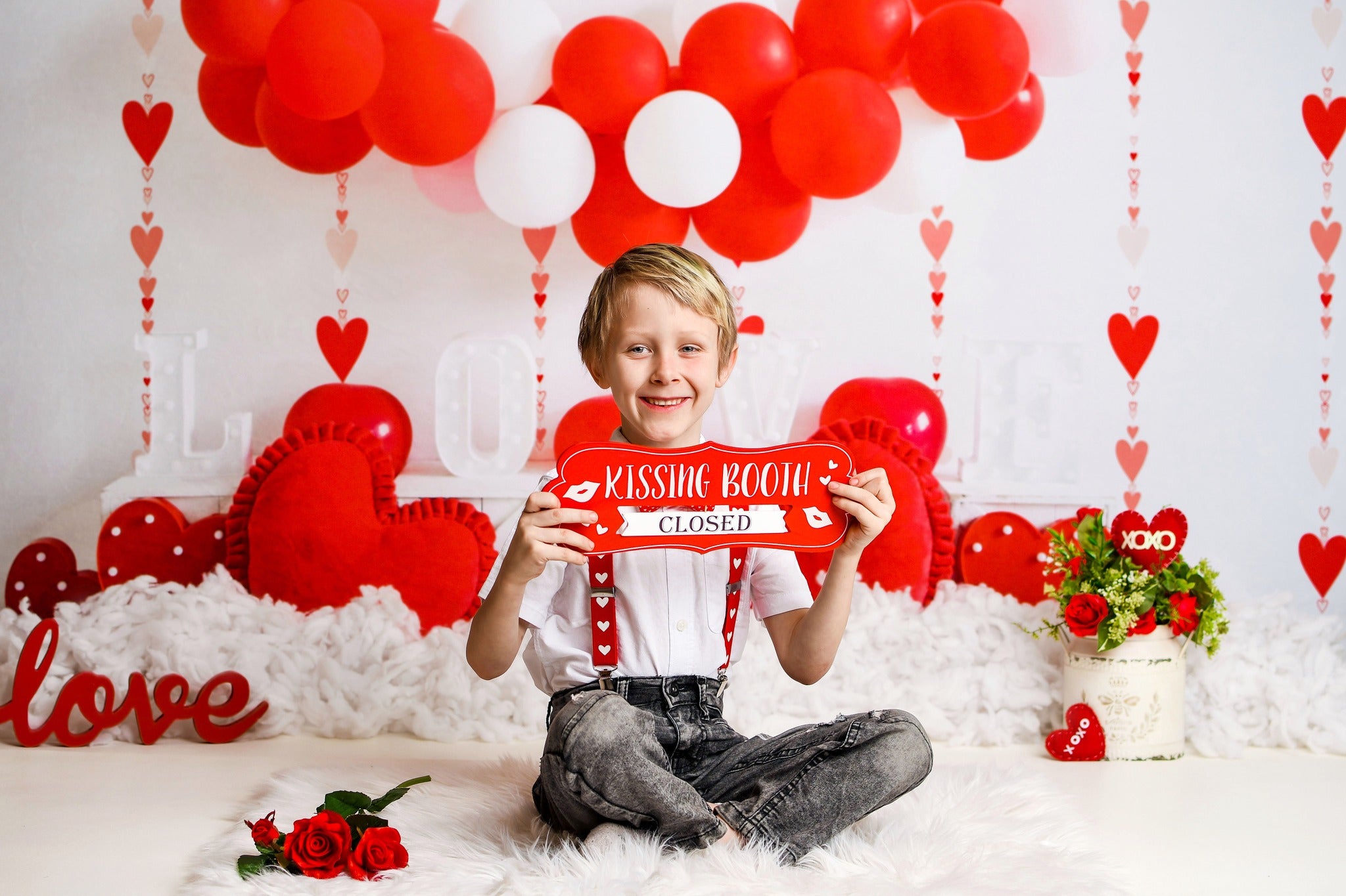 Kate Valentinstag Hintergrund Ballons Liebe Herz von Uta Mueller Photography - Kate Backdrop.de