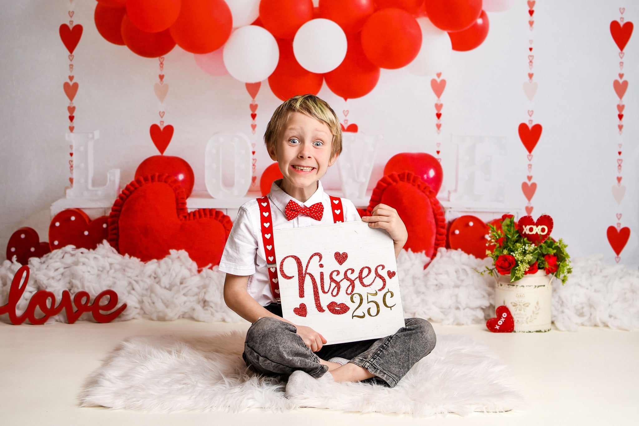 Kate Valentinstag Hintergrund Ballons Liebe Herz von Uta Mueller Photography - Kate Backdrop.de