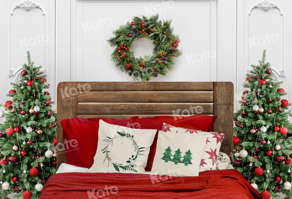 Kate Weihnachten Kopfteil Hintergrund Kranz von Chain Photography