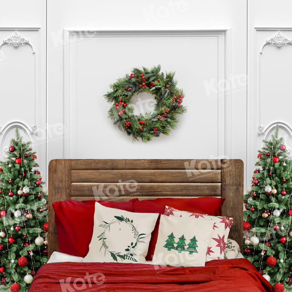 Kate Weihnachten Kopfteil Hintergrund Kranz von Chain Photography