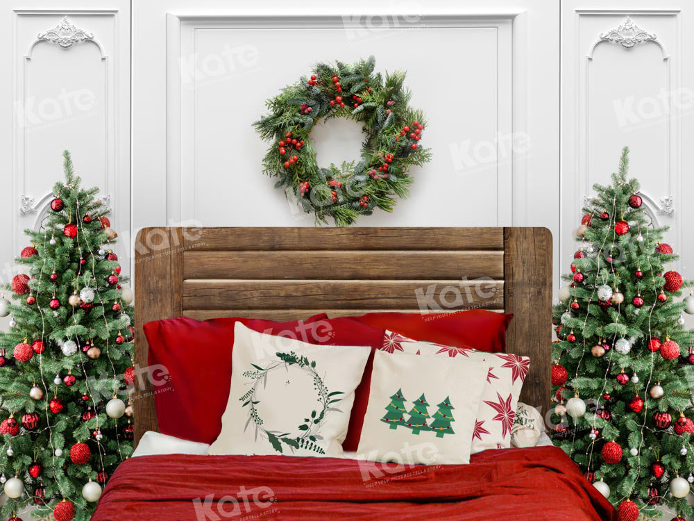 Kate Weihnachten Kopfteil Hintergrund Kranz von Chain Photography