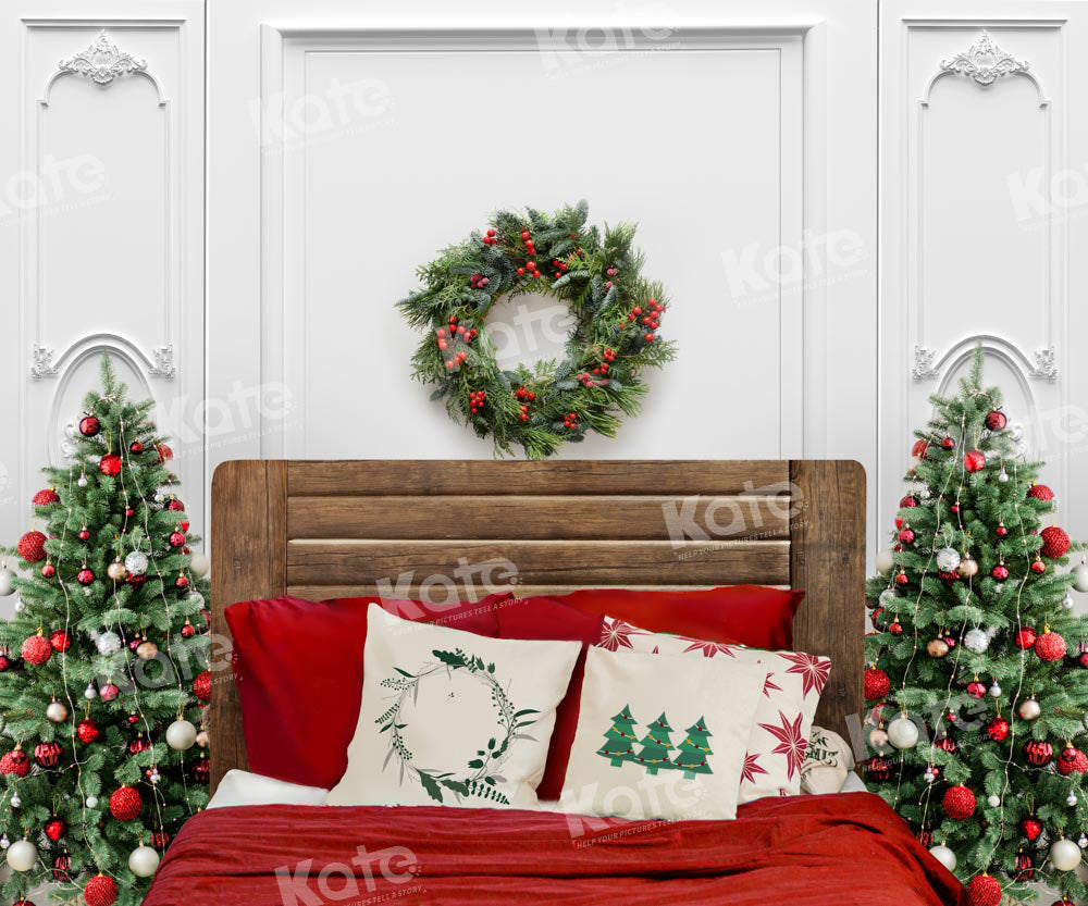 Kate Weihnachten Kopfteil Hintergrund Kranz von Chain Photography