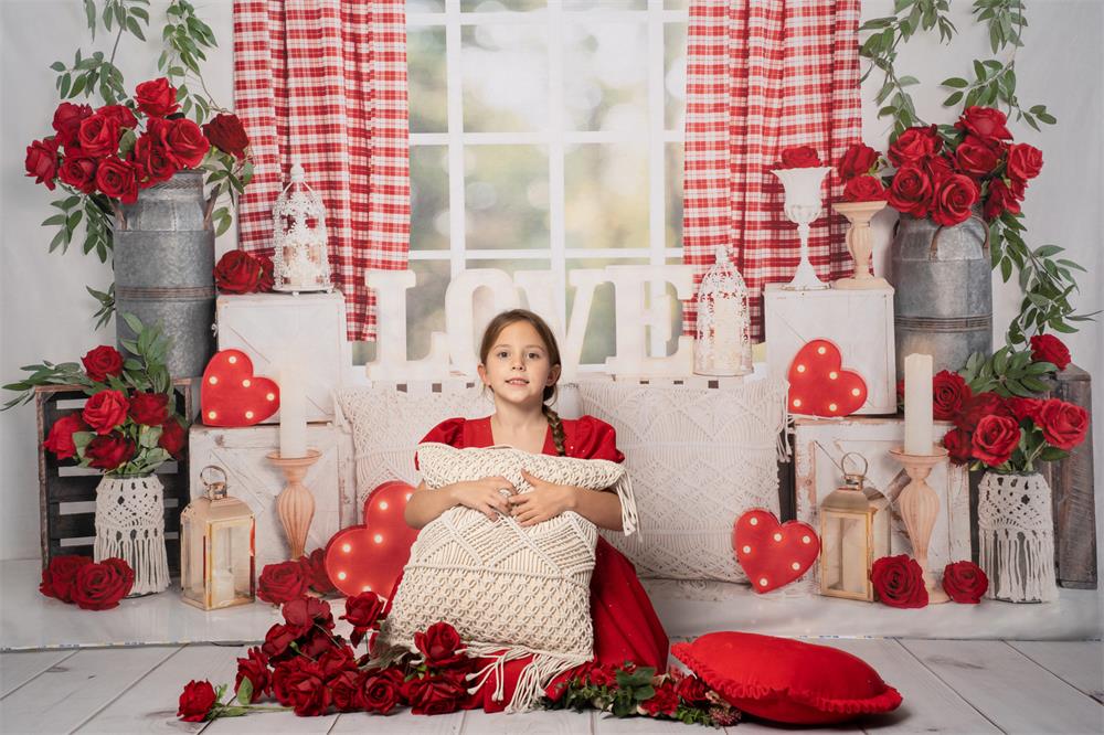 Kate Valentinstag Rose Boho Fensterhintergrund von Emetselch - Kate Backdrop.de