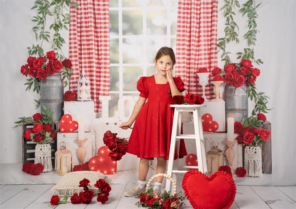 Kate Valentinstag Rose Boho Fensterhintergrund von Emetselch - Kate Backdrop.de