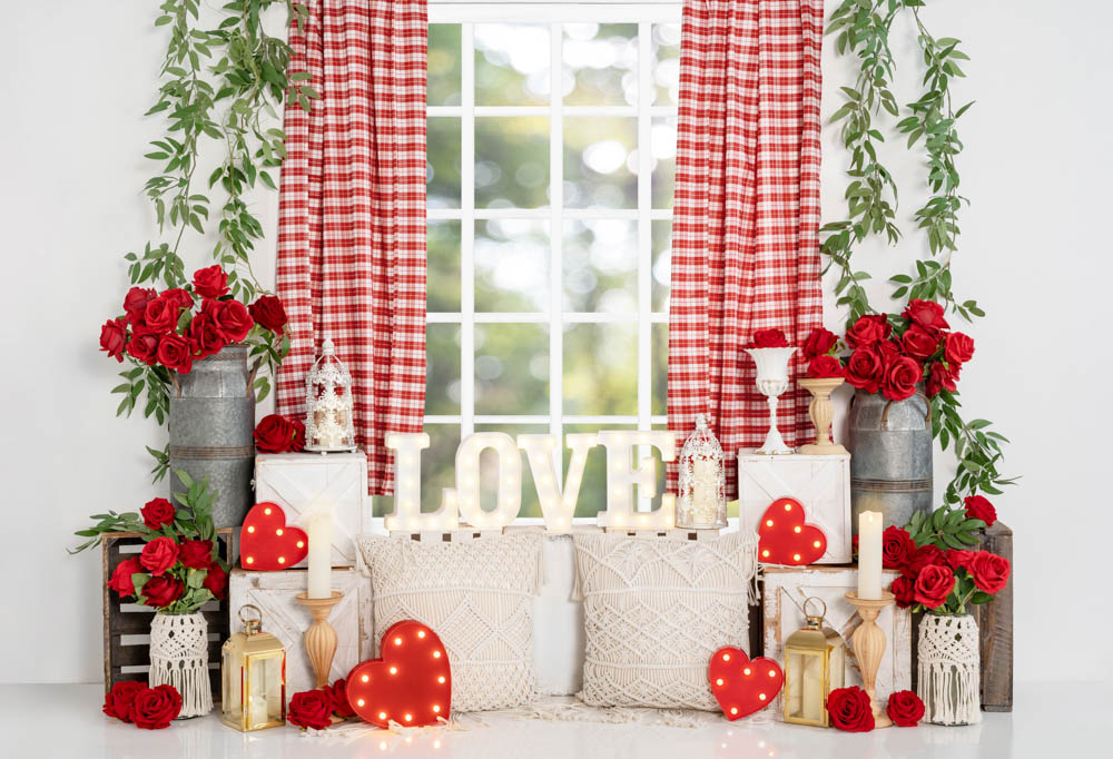 Kate Valentinstag Rose Boho Fensterhintergrund von Emetselch - Kate Backdrop.de