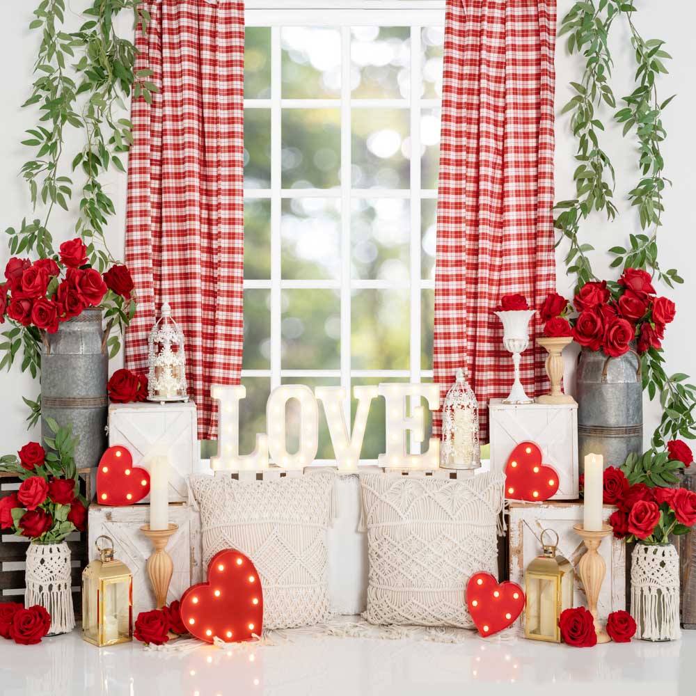 Kate Valentinstag Rose Boho Fensterhintergrund von Emetselch - Kate Backdrop.de