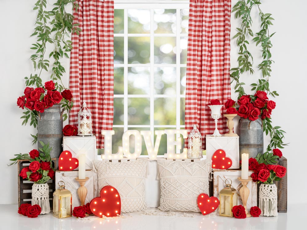 Kate Valentinstag Rose Boho Fensterhintergrund von Emetselch - Kate Backdrop.de