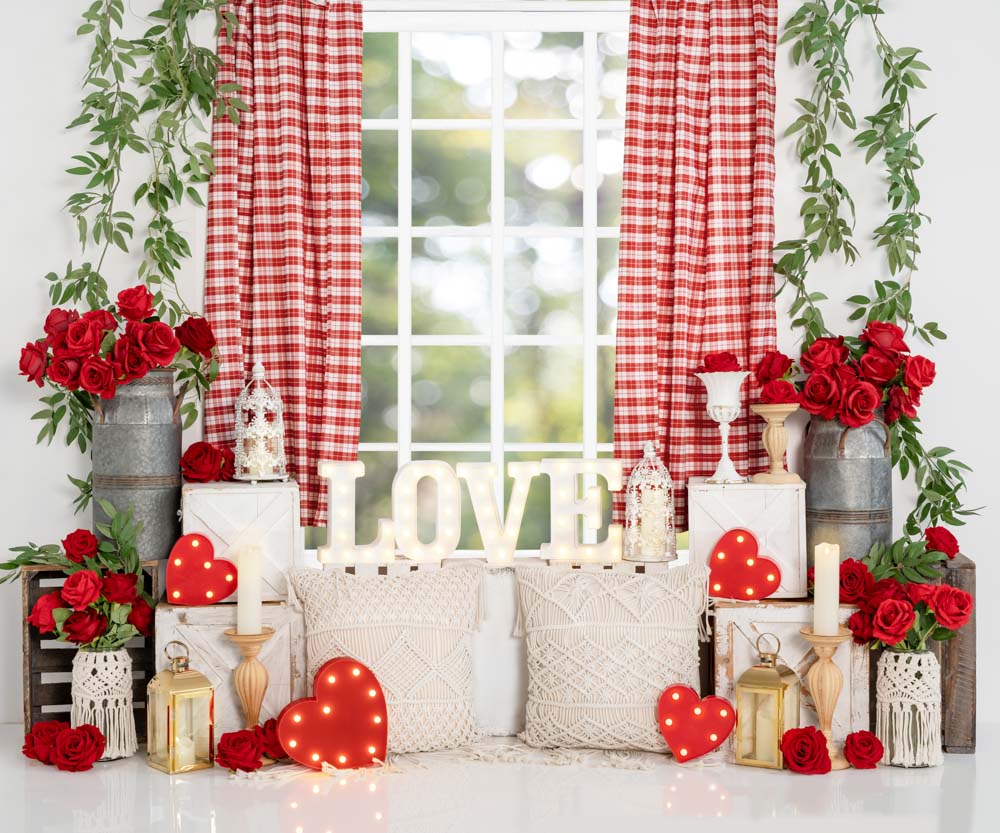 Kate Valentinstag Rose Boho Fensterhintergrund von Emetselch - Kate Backdrop.de