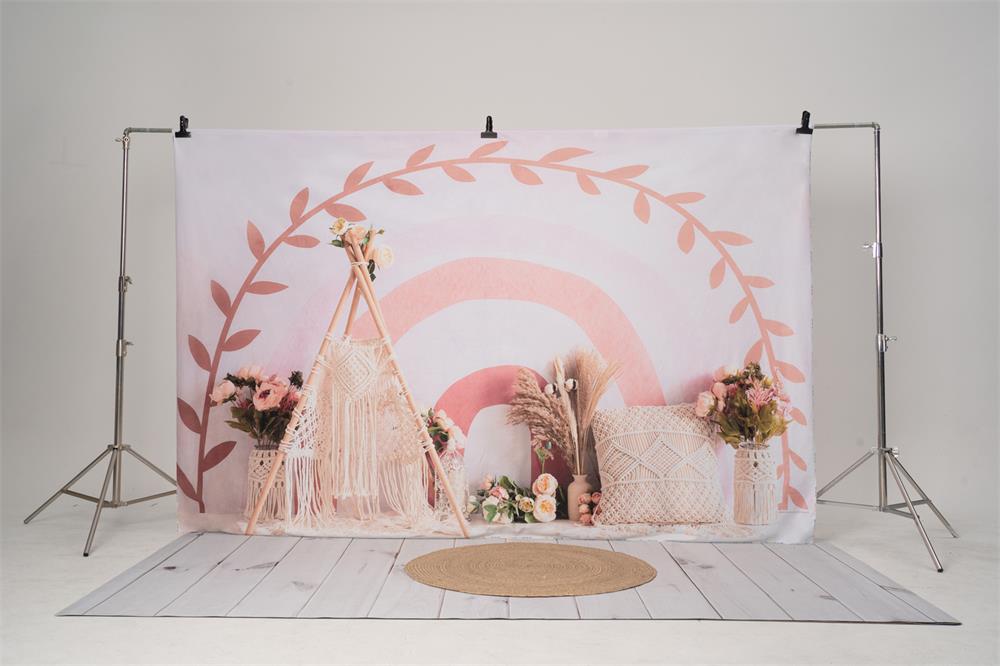 Kate Frühling Boho Regenbogen Zelt Cake Smash Kulisse für Fotografie - Kate Backdrop.de