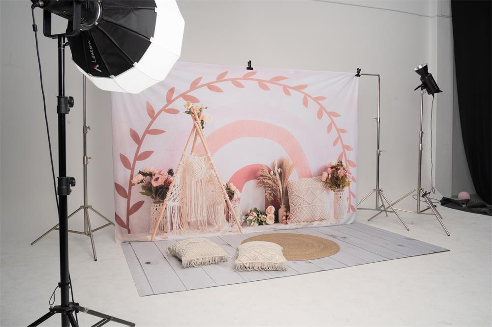 Kate Frühling Boho Regenbogen Zelt Cake Smash Kulisse für Fotografie - Kate Backdrop.de
