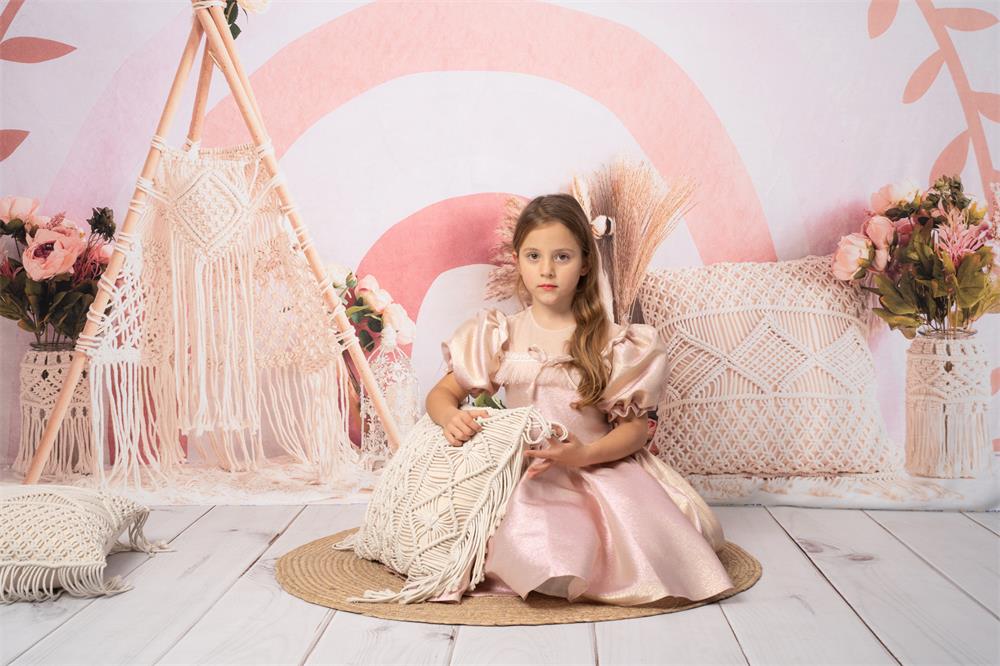 Kate Frühling Boho Regenbogen Zelt Cake Smash Kulisse für Fotografie - Kate Backdrop.de