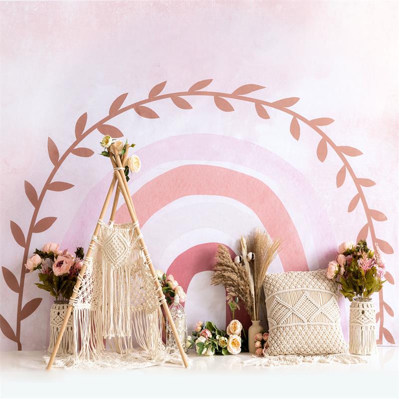 Kate Frühling Boho Regenbogen Zelt Cake Smash Kulisse für Fotografie - Kate Backdrop.de