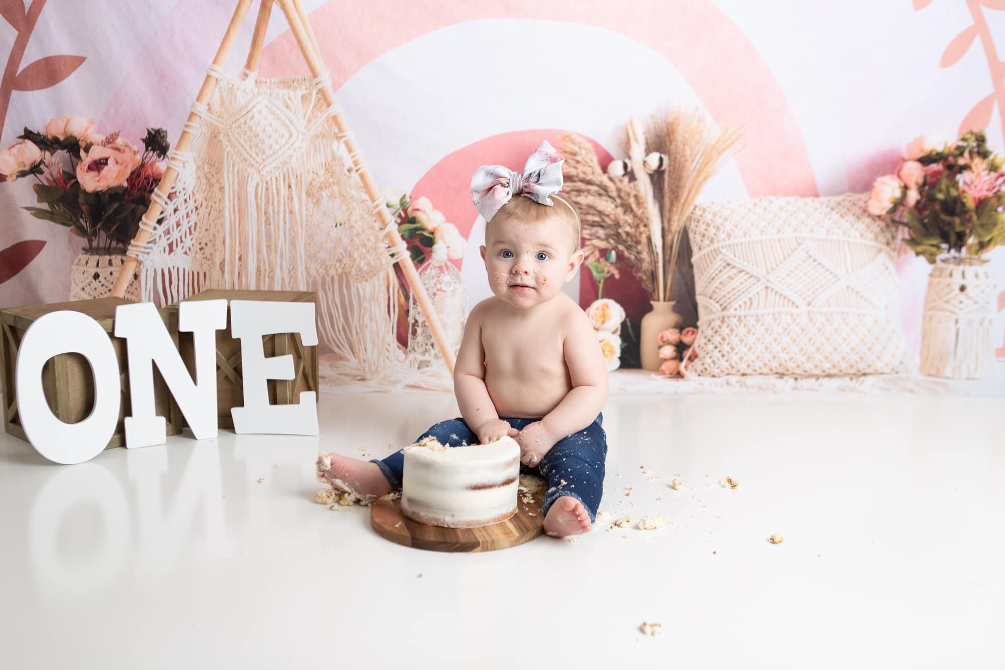 Kate Frühling Boho Regenbogen Zelt Cake Smash Kulisse für Fotografie - Kate Backdrop.de