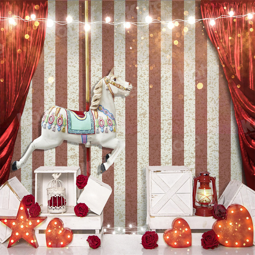 Kate Valentinstag Bühne Trojanisches Pferd Hintergrund für Fotografie - Kate Backdrop.de