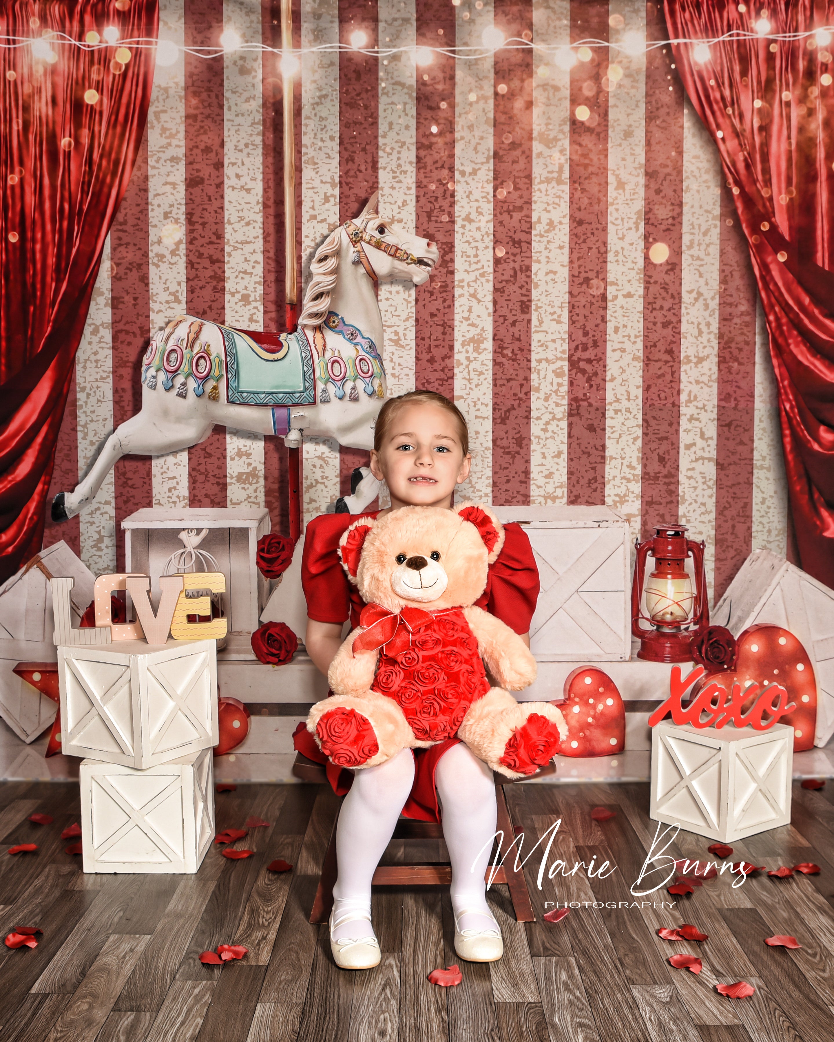 Kate Valentinstag Bühne Trojanisches Pferd Hintergrund für Fotografie - Kate Backdrop.de