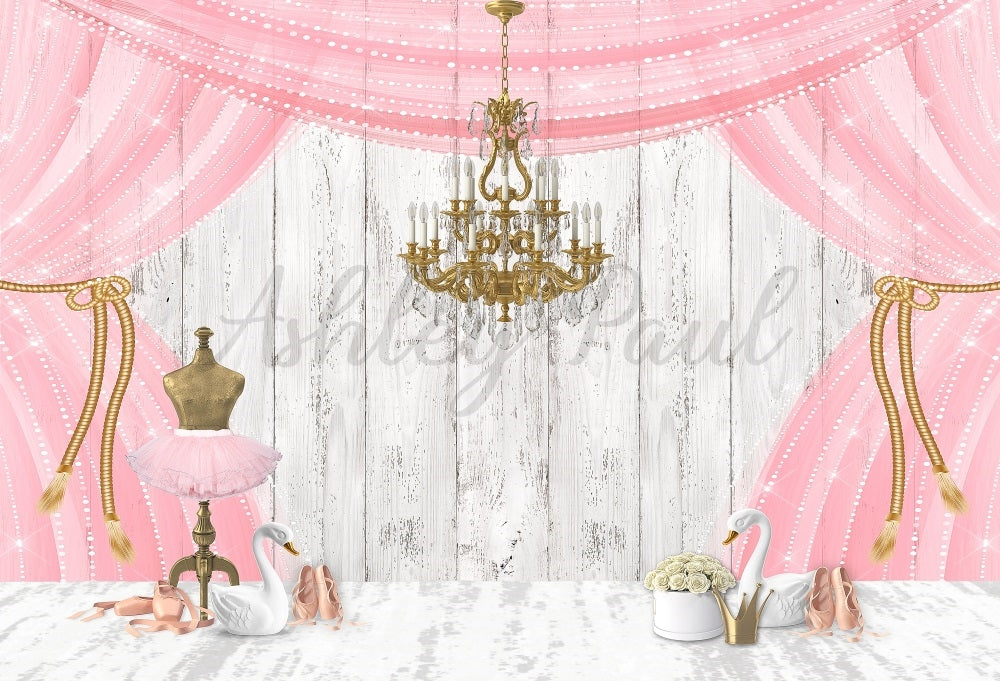 Kate Geburtstag Rosa Ballett-Bühnenhintergrund von Ashley Paul - Kate Backdrop.de