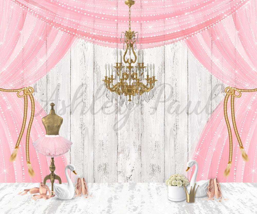 Kate Geburtstag Rosa Ballett-Bühnenhintergrund von Ashley Paul - Kate Backdrop.de