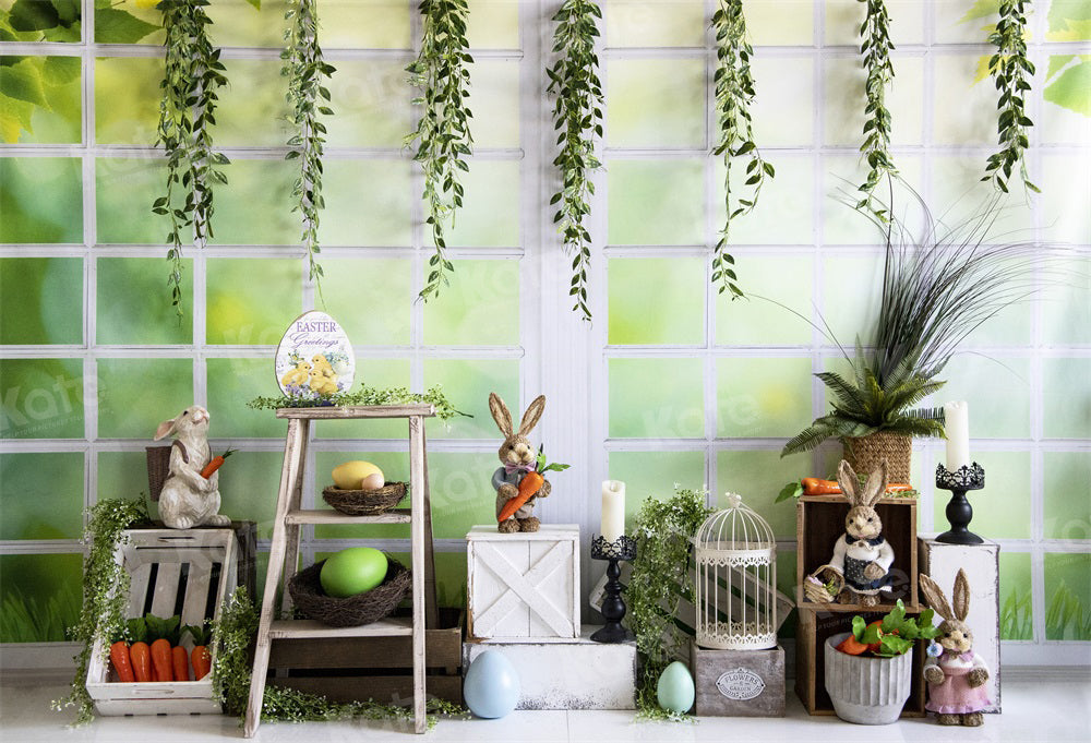 Kate Frühling Ostern Hase Fenster Hintergrund für die Fotografie - Kate Backdrop.de
