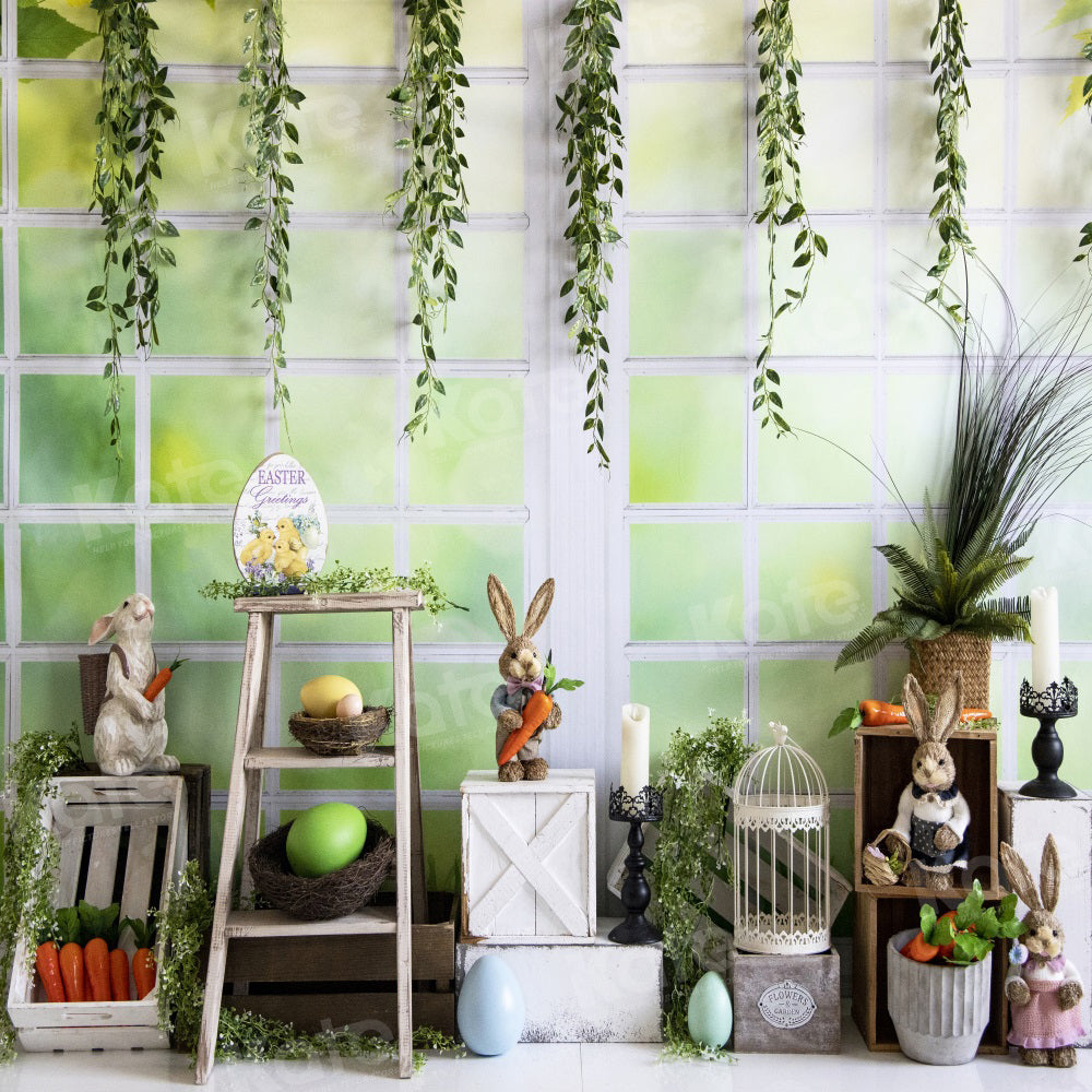Kate Frühling Ostern Hase Fenster Hintergrund für die Fotografie - Kate Backdrop.de
