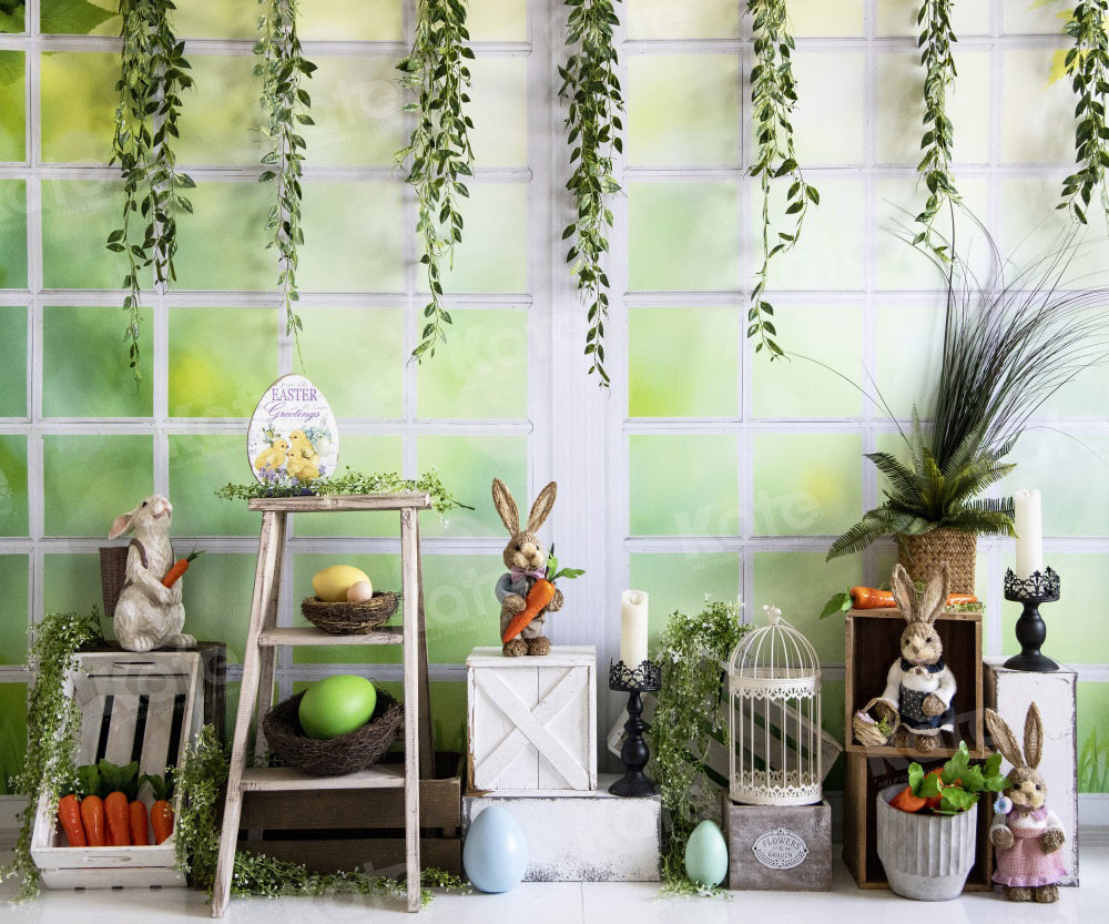 Kate Frühling Ostern Hase Fenster Hintergrund für die Fotografie - Kate Backdrop.de