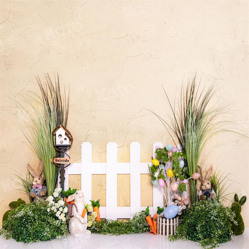 Kate Ostern Garten Zaun Kulisse für Fotografie - Kate Backdrop.de