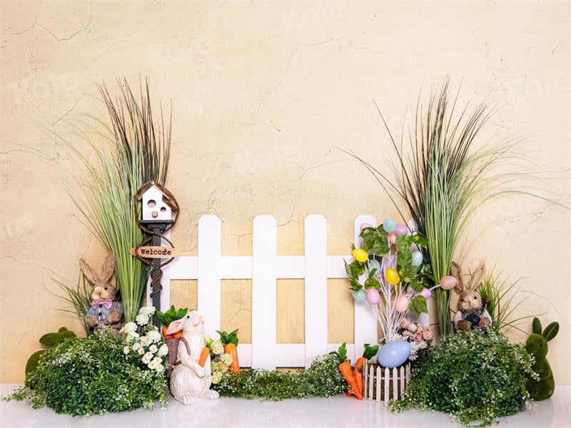 Kate Ostern Garten Zaun Kulisse für Fotografie - Kate Backdrop.de