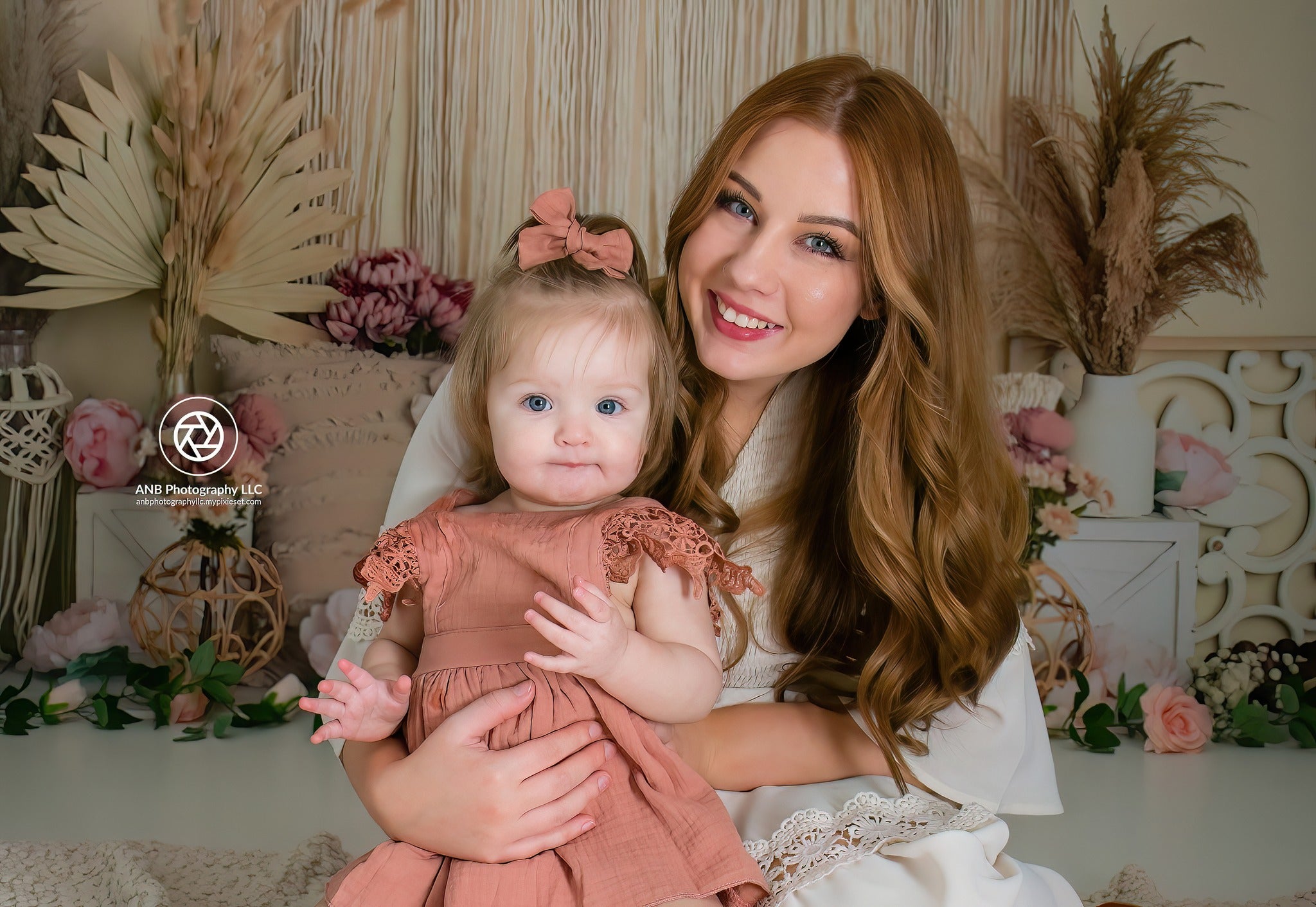 Kate Floral Boho Makramee Hintergrundkulisse von Mandy Ringe Photography - Kate Backdrop.de