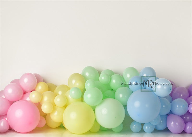 Kate Pastellfarbener Regenbogen-Bodenballon-Hintergrund von Mandy Ringe Photography - Kate Backdrop.de