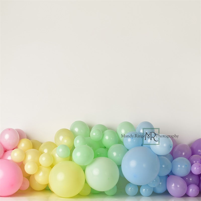 Kate Pastellfarbener Regenbogen-Bodenballon-Hintergrund von Mandy Ringe Photography - Kate Backdrop.de