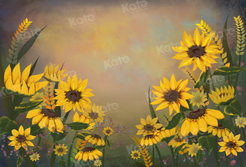 Kate Fine Art Painting Sonnenblume Hintergrund von GQ - Kate Backdrop.de
