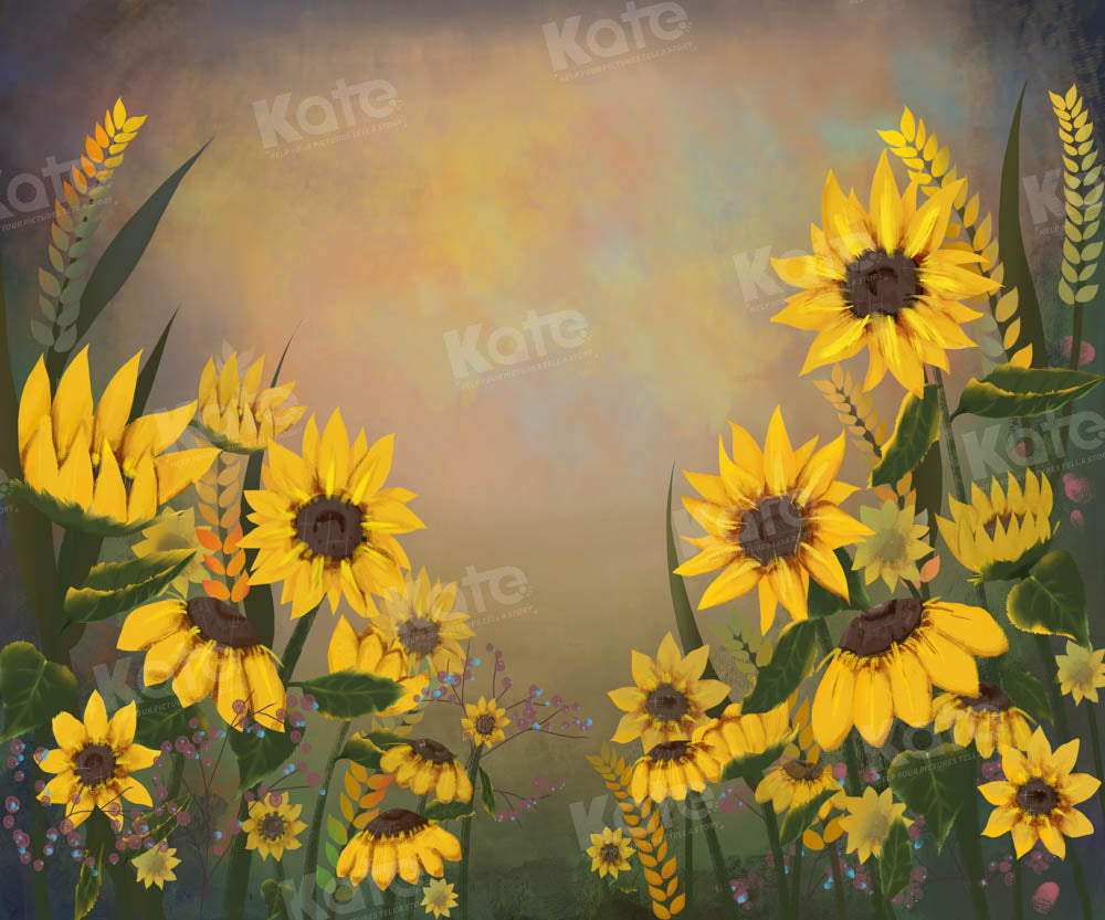 Kate Fine Art Painting Sonnenblume Hintergrund von GQ - Kate Backdrop.de
