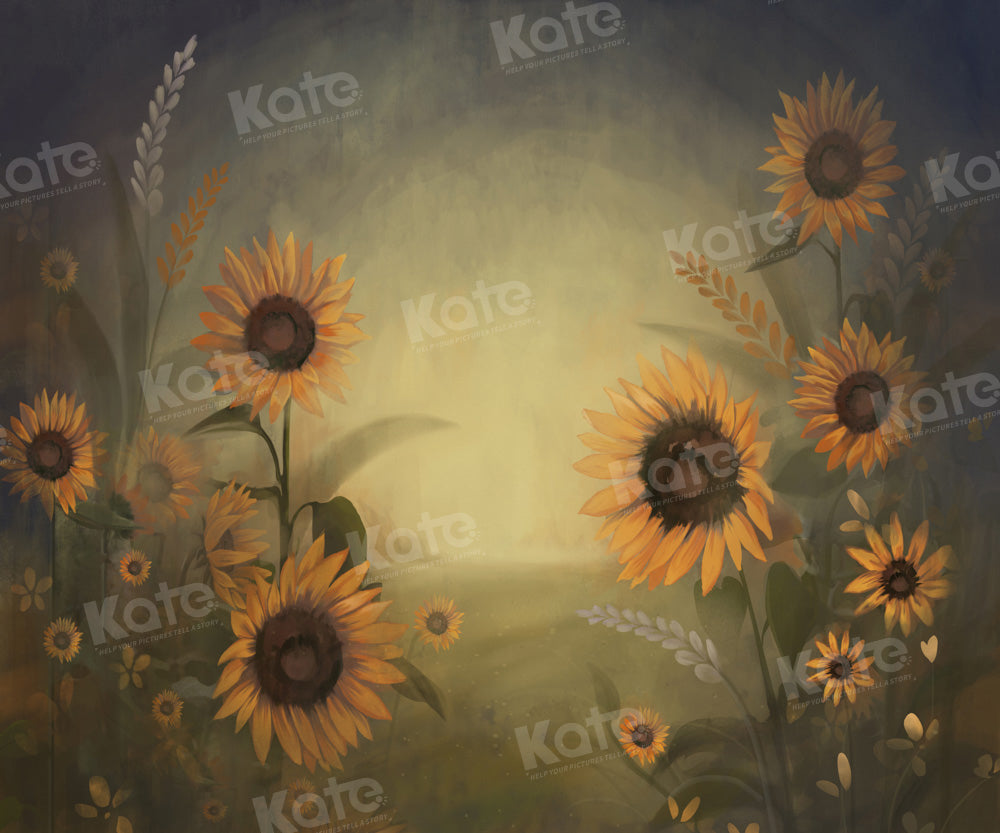 Kate Malerei Sonnenblume Licht Hintergrund von GQ - Kate Backdrop.de