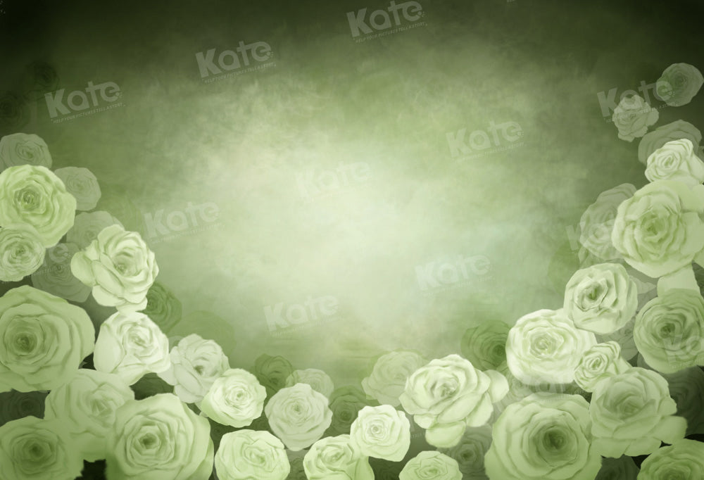 Kate Fine Art Grüner Blumen Hintergrund von GQ - Kate Backdrop.de