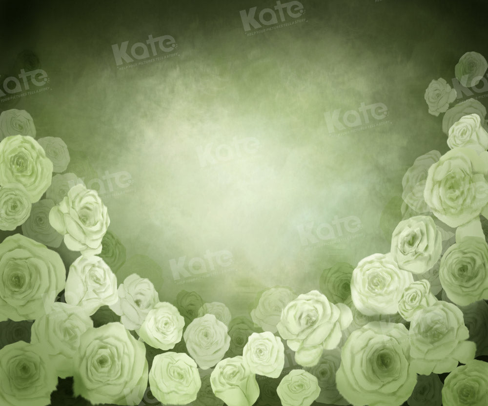 Kate Fine Art Grüner Blumen Hintergrund von GQ - Kate Backdrop.de