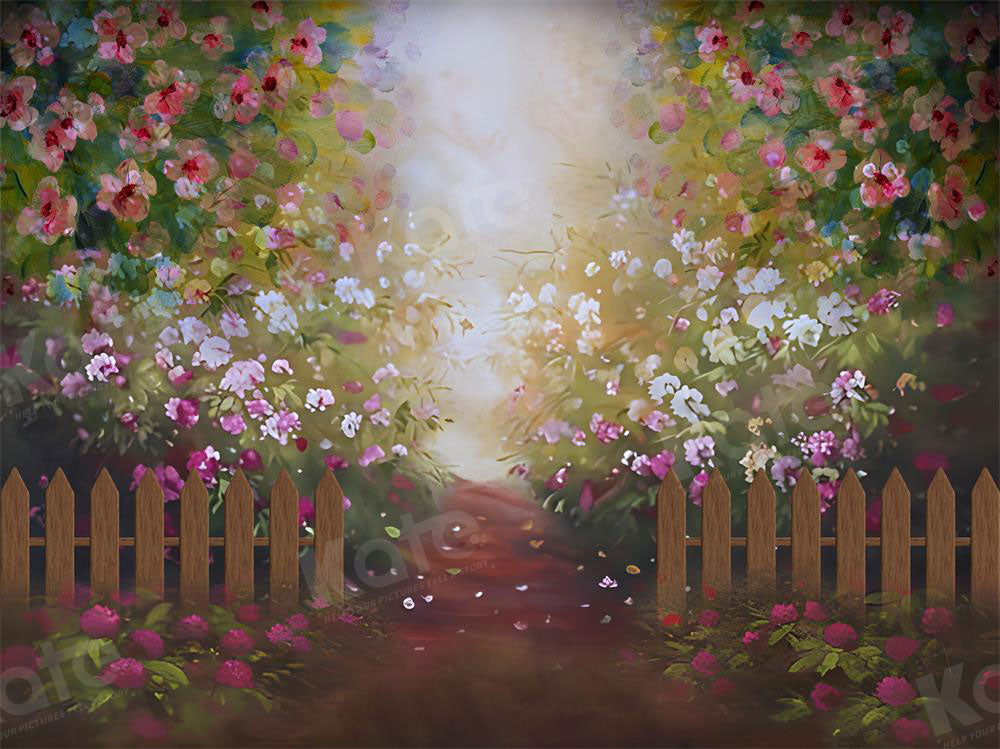 Kate Frühling Ölgemälde Blumengarten Kulisse für Fotografie