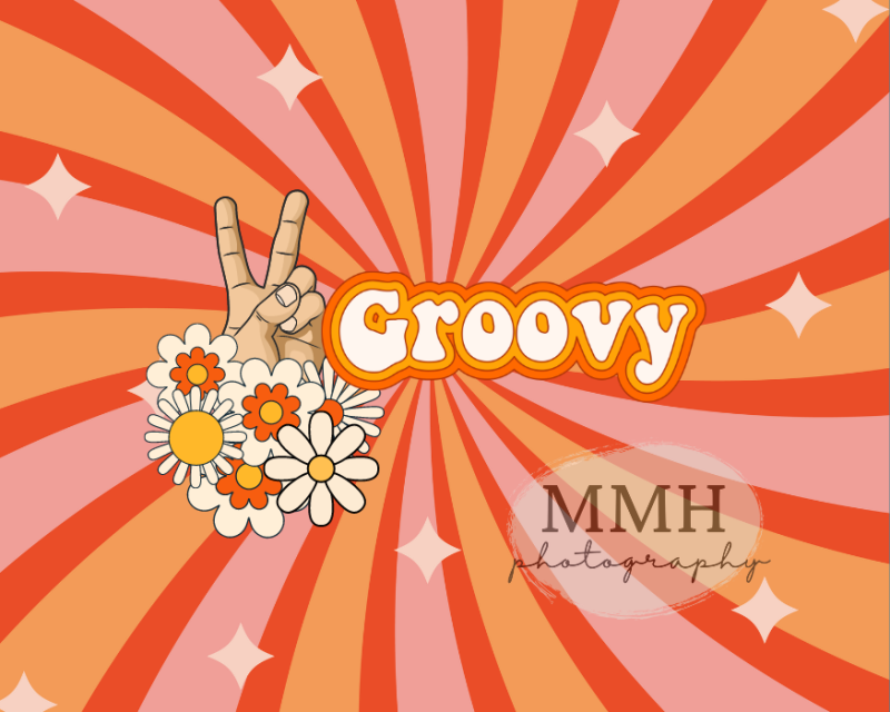 Kate 2 Groovy-1970s inspiriert 2. Geburtstag Frieden Thema Hintergrundkulisse von Melissa McCraw-Hummer - Kate Backdrop.de