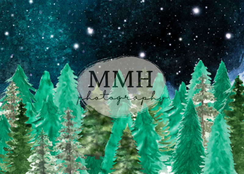 Kate Nacht Baum Linie Camping im Freien Hintergrund von Melissa McCraw-Hummer - Kate Backdrop.de