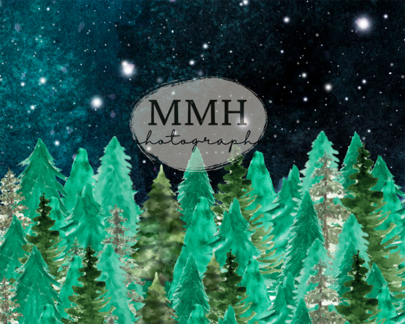 Kate Nacht Baum Linie Camping im Freien Hintergrund von Melissa McCraw-Hummer - Kate Backdrop.de