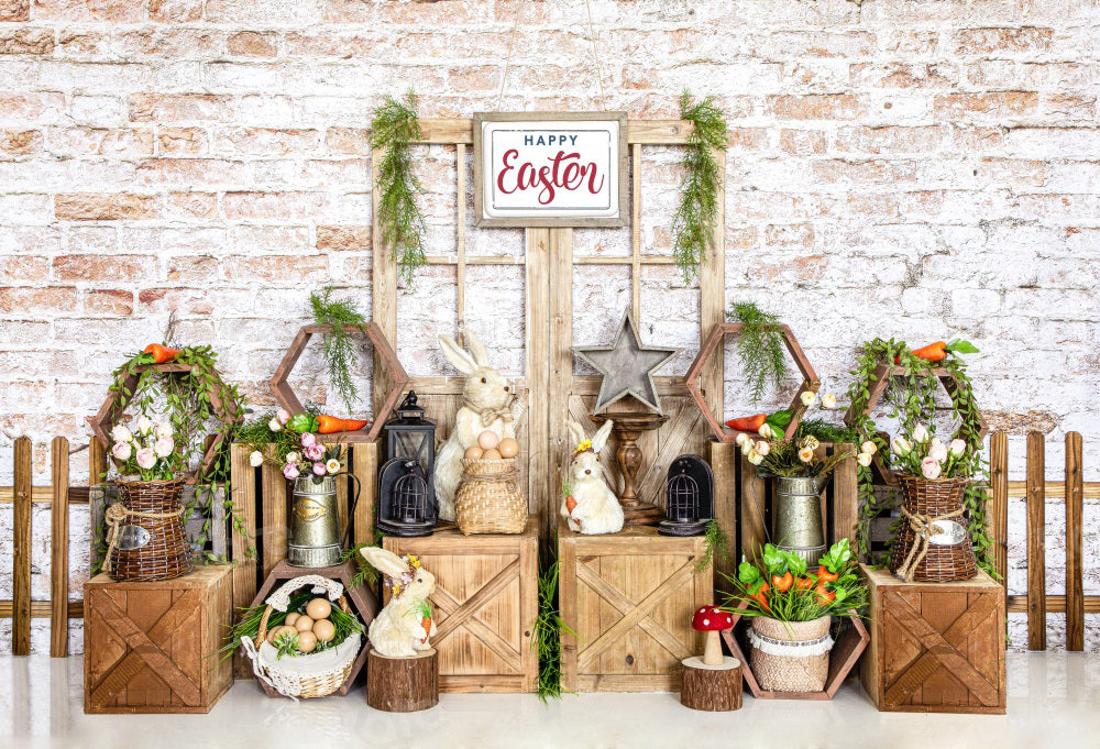 Kate Osterhase Backsteinmauer Hintergrund für Fotografie - Kate Backdrop.de