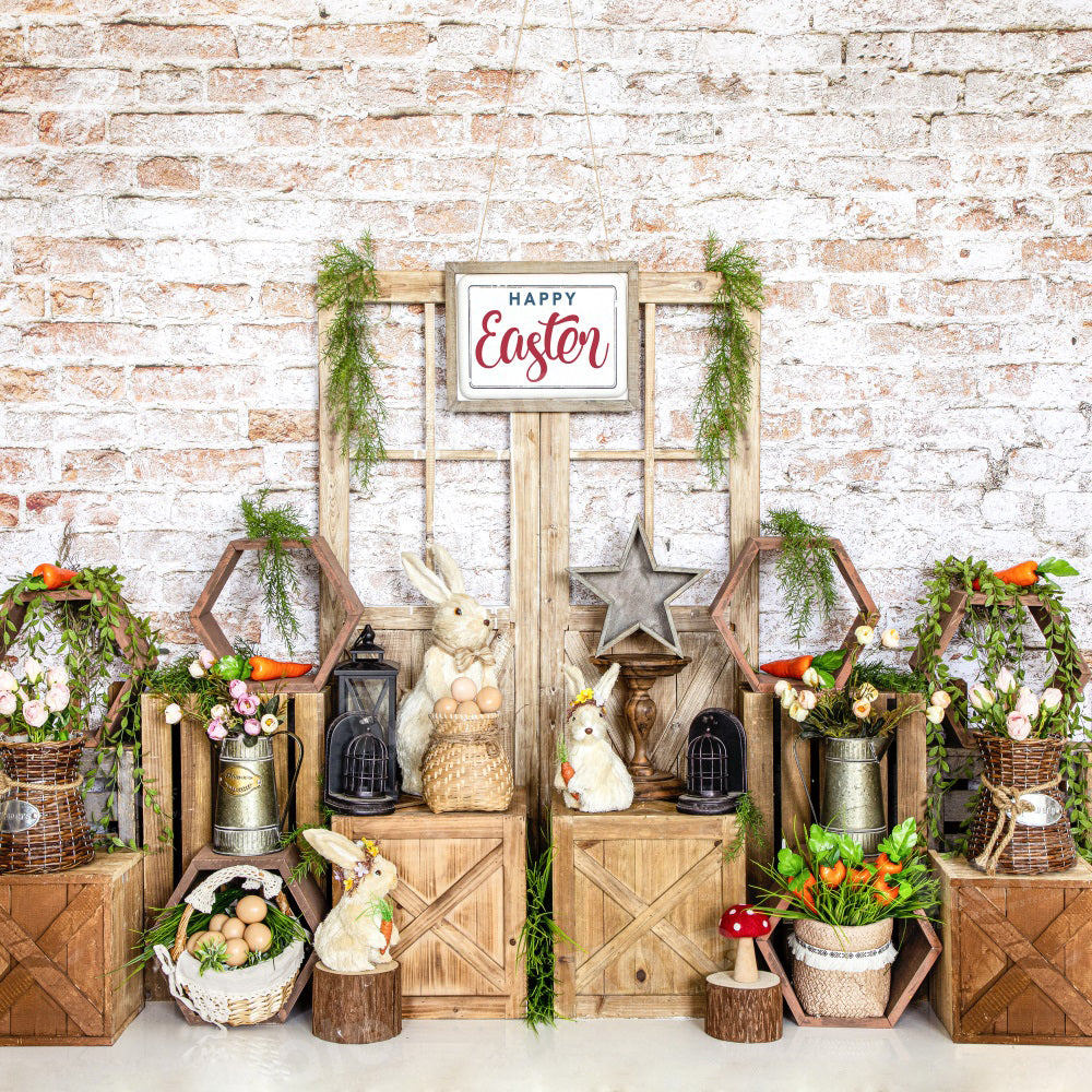 Kate Osterhase Backsteinmauer Hintergrund für Fotografie - Kate Backdrop.de